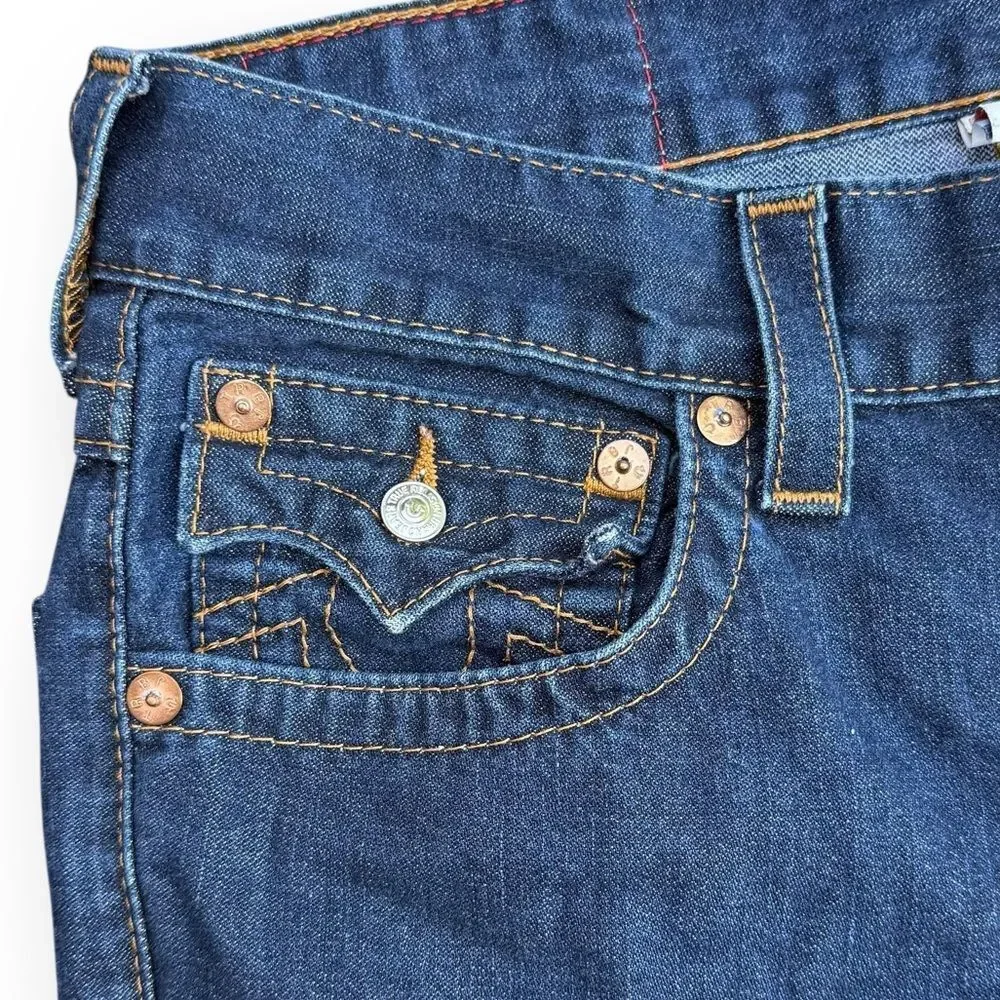 True Religion Straight Flap Red Orange Men’s Jeans 30 x 33